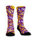 Men's and Women's Socks LSU Tigers Allover Logo and Paint Crew Socks
