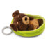 Фото #3 товара Сувенирный брелок или ключница для геймеров NICI Sleeping Pets Dog Dark Brown 8 cm Basket Key Ring