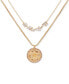 Фото #1 товара Gold-Tone Crystal & Flower Layered Pendant Necklace, 18" + 2" extender