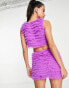 Фото #2 товара Jaded Rose mini skirt in purple ruffle mesh co-ord