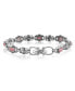 Фото #2 товара Sterling Silver with Rhodonite Gemstone Women's Concha Link Bracelet, Small - Large