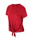 Women's Cardinal Distressed Arkansas Razorbacks Finalists Tie-Front T-shirt