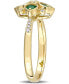 ფოტო #4 პროდუქტის Emerald (1/3 ct. t.w.) & Diamond (1/10 ct. t.w.) Statement Ring in 14k Gold