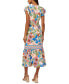 Фото #2 товара Women's Smocked-Waist Flutter-Sleeve Dress