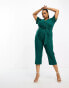 Фото #4 товара Closet London Plus tie waist kimono jumpsuit in emerald