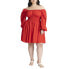 ფოტო #1 პროდუქტის Plus Size Mini Fit And Flare Dress