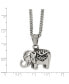 Фото #3 товара Chisel antiqued and Polished Elephant Pendant on a Curb Chain Necklace