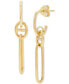 ფოტო #1 პროდუქტის Polished Mariner & Paperclip Link Drop Earrings in 10k Gold