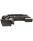 Фото #10 товара Gabrine 6-Pc. Leather Sectional with 2 Power Headrests & Chaise, Created for Macy's