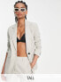 Topshop Tall co-ord fitted blazer in pale grey