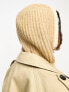 My Accessories London knitted loose balaclava in beige