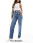 Фото #2 товара ASOS DESIGN Hourglass wide leg dad jeans in mid blue