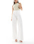 River Island high waist wide leg trouser in white