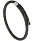 ფოტო #1 პროდუქტის Cable Bypass Bracelet in Stainless Steel & Black PVD Stainless Steel