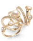 ფოტო #1 პროდუქტის Gold-Tone 5-Pc. Set Pavé & Imitation Pearl Stackable Rings, Created for Macy's