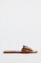 Фото #6 товара Сандалии кожаные со скрещенными деталями на плоской подошве ZARA