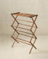 Vertical folding wooden drying rack