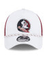 Фото #4 товара Men's White/Garnet Florida State Seminoles Court Sport Foam A-Frame 9FORTY Adjustable Trucker Hat