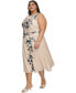 Фото #3 товара Plus Size Cowlneck Cascading-Floral Midi Dress