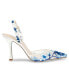 Women's Patch Mesh Embroidered Evening Pumps