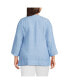 ფოტო #3 პროდუქტის Plus Size Linen Split Neck Tunic Top