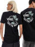 Vans classic mini dual palm back print t-shirt in black BLACK-ICEBERG GREEN, L - фото #1