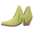 Фото #3 товара Dingo Fine N' Dandy Fringe Snip Toe Cowboy Booties Womens Green Casual Boots DI1