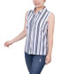 Women's Petite Sleeveless Notch Collar Button Front Blouse