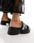 Фото #8 товара Public Desire Maverick chunky heeled sandal with western hardware in black