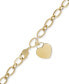 Браслет Macy's Diamond Heart Charm Gold-Plated Sterling Silver, 7 1/2 Inches - фото #3