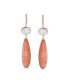 Фото #2 товара Unique Geometric Oval Linear Long Shape Tear Drop Natural Multi-Tier Earthy Rose Quartz Gemstone Party Dangling Earrings Fish hook for Women in Rose Gold Plated
