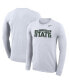 Men's White Michigan State Spartans School Wordmark Logo Performance Legend Long Sleeve T-shirt