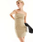 4th & Reckless tailored bandeau pocket detail mini dress in camel