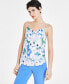 Фото #6 товара Women's Floral-Print Cowlneck Top, Created for Macy's