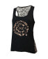 Women's Threads Black Chicago Cubs Leopard Tank Top