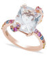 Фото #1 товара Кольцо Macy's White Quartz & Sapphire in 14K Rose Gold