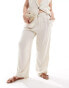 Фото #2 товара ONLY Curve linen blend straight leg tailored trouser co-ord in cream