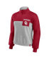 ფოტო #3 პროდუქტის Women's Crimson, Heathered Gray Oklahoma Sooners Sideline to Sideline Colorblock Quarter-Zip Jacket