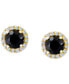 EFFY® Onyx & Diamond (1/8 ct. t.w.) Halo Stud Earrings in 14k Gold