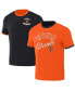 Фото #1 товара Men's Darius Rucker Collection by Black, Orange Distressed San Francisco Giants Two-Way Ringer Reversible T-shirt