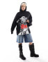 ASOS DESIGN oversized hoodie with bowie licence graphic in black