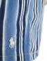 Фото #3 товара Polo Ralph Lauren Traveler icon logo stripe swim shorts in mid blue