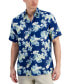 Фото #1 товара Рубашка Club Room мужская Noche с цветочным принтом на короткий рукав, льняная, создана для Macy's