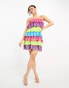 Фото #8 товара Collective the Label exclusive tiered mini dress in rainbow sequin