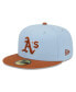 Фото #1 товара Men's Light Blue/Brown Oakland Athletics Spring Color Basic Two-Tone 59FIFTY Fitted Hat