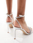 Фото #6 товара Steve Madden Entice mid heeled sandals in silver with irridescent diamante strap