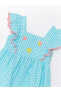 LCW baby Kare Yaka Ekose Desenli Kız Bebek Elbise