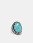 Фото #1 товара Reclaimed Vintage unisex ring with faux blue stone in silver