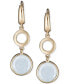 ფოტო #1 პროდუქტის Milky Aquamarine Circle Drop Earrings (8 ct. t.w.) in 14k Gold