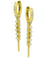 ფოტო #2 პროდუქტის Cubic Zirconia Double Chain Dangle Huggie Hoop Earrings, Created for Macy's